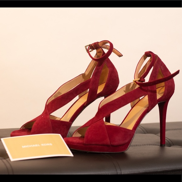 Strappy Maroon Heels - Picture 3 of 4